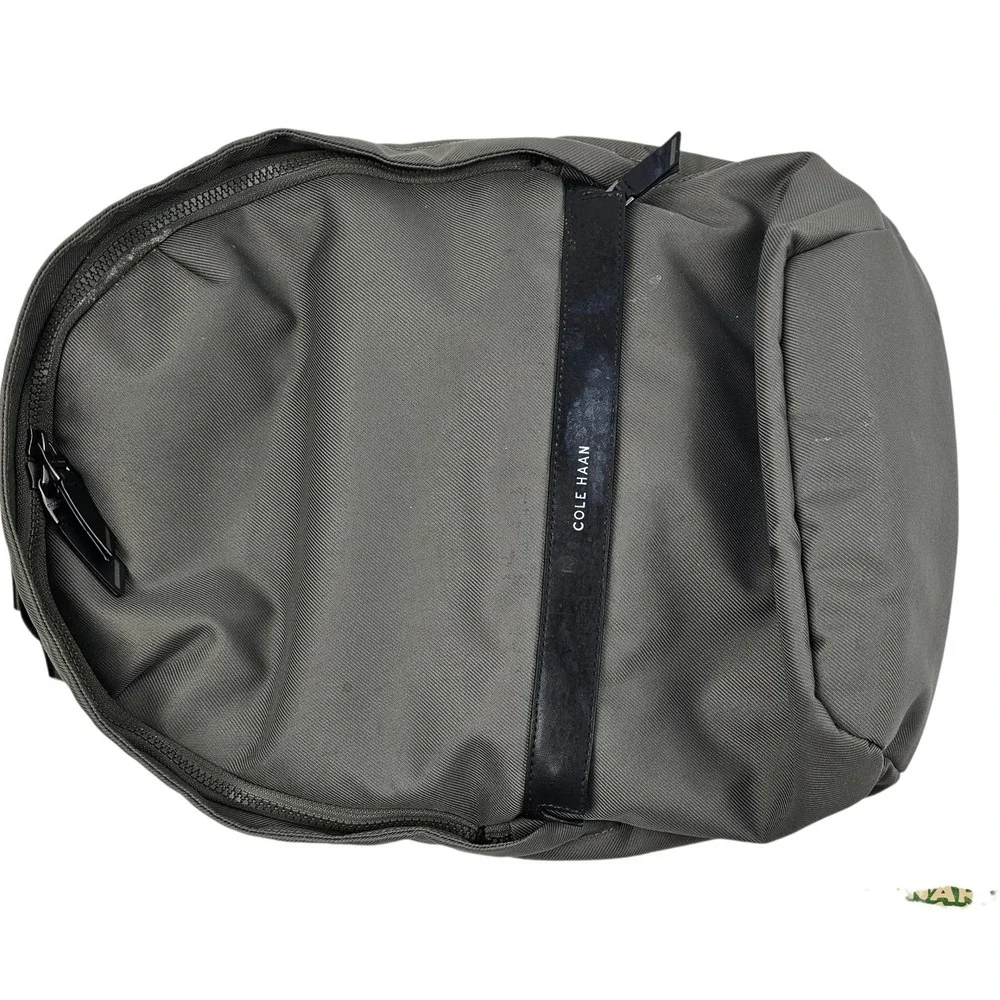 Cole Haan Grandseries Backpack Olive Green Twill Minimalist Commuter Bag